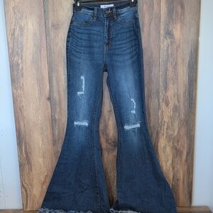 Zenana Outfitters DOP1649DD Flare High Rise Jeans 25                        M450